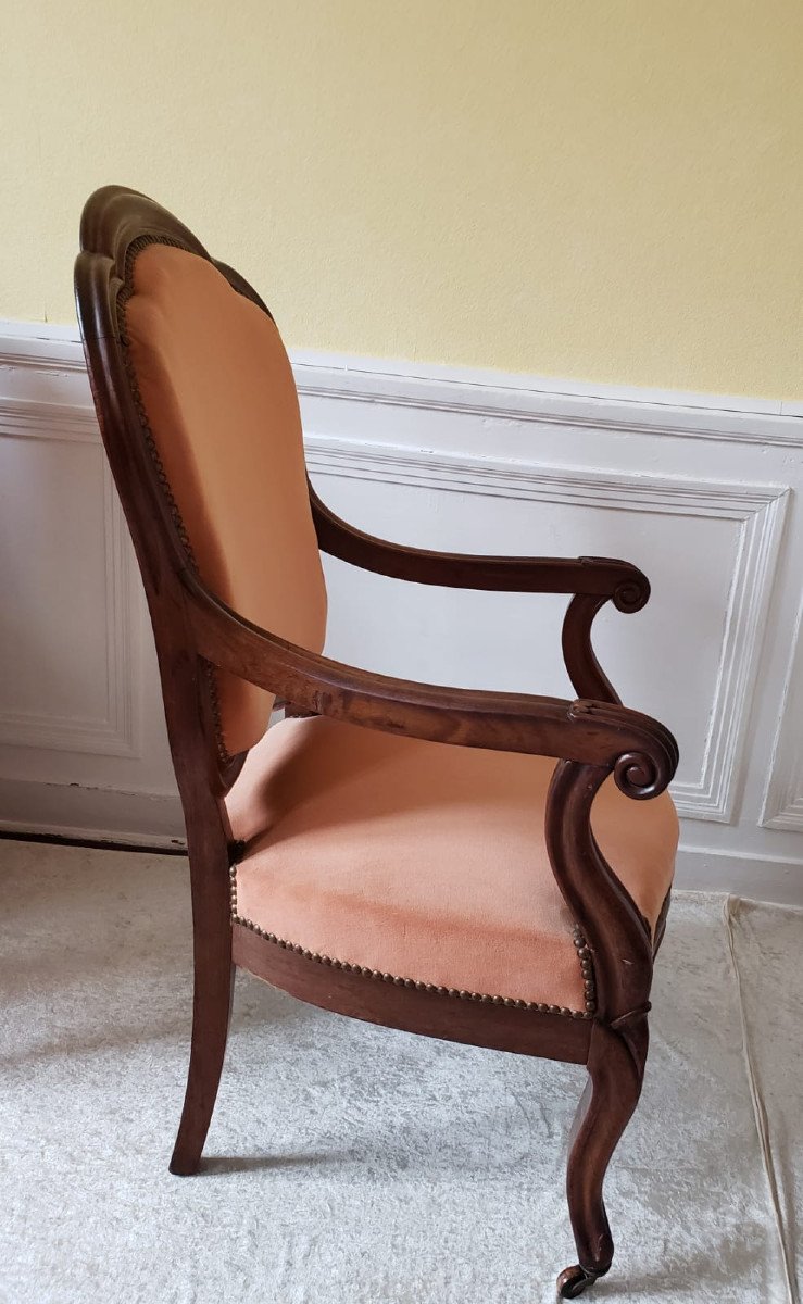 Set Of Two Armchairs And Two Chairs In Mahogany.  Louis-philippe XIX°-photo-3