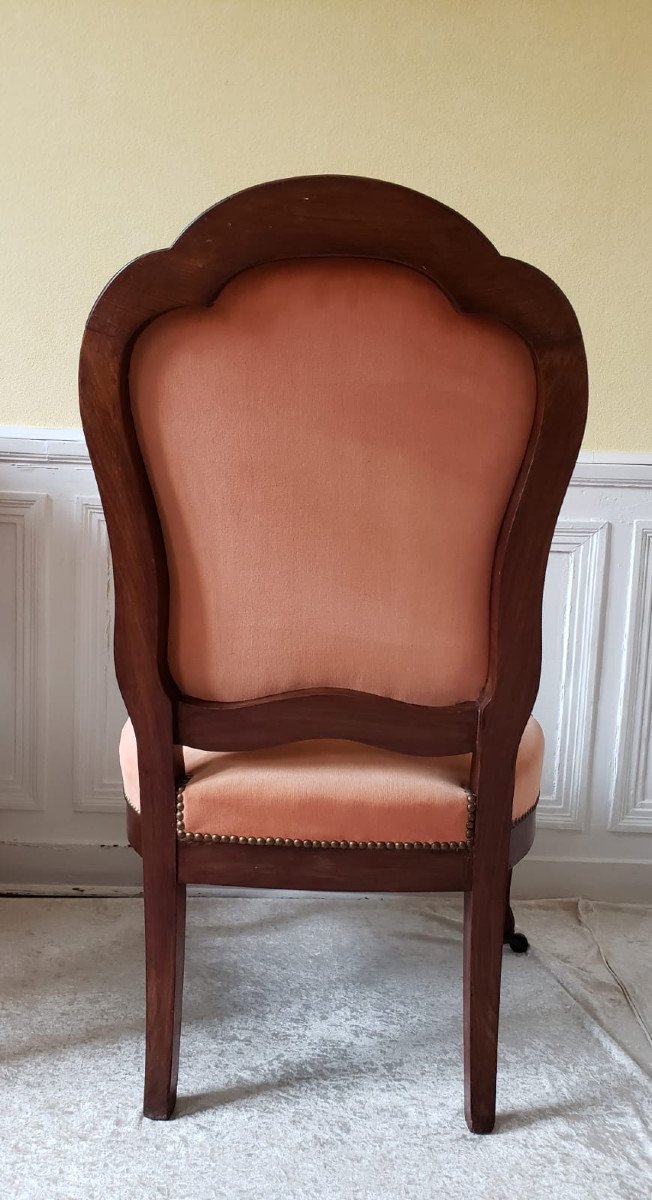 Set Of Two Armchairs And Two Chairs In Mahogany.  Louis-philippe XIX°-photo-4