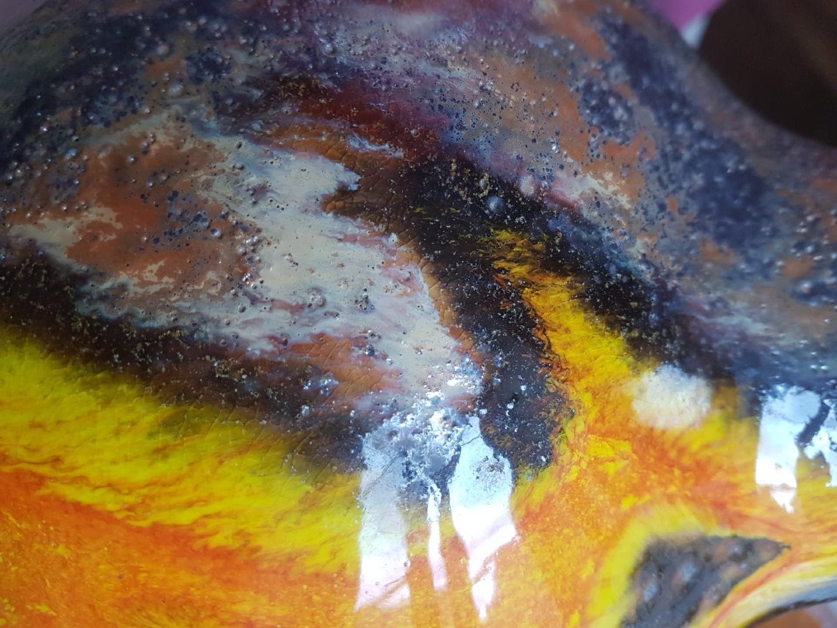 Vase Amphore En Terre Cuite émaillée Fat Lava, Walter Gerhards, West Germany 1970 . Scheurich-photo-3