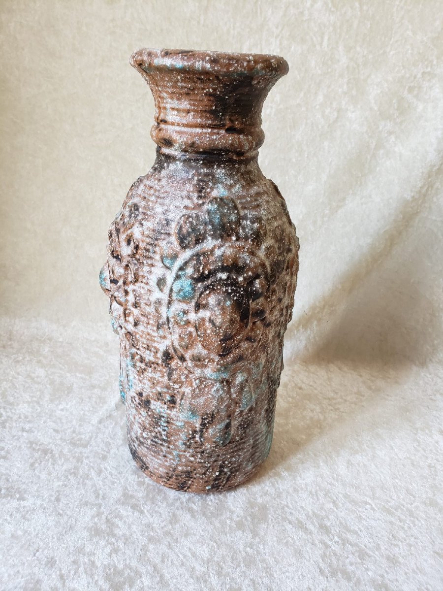 Vase Céramique Fat Lava  Wabi-Sabi par Carstens Tönnieshof - Autriche 1960.