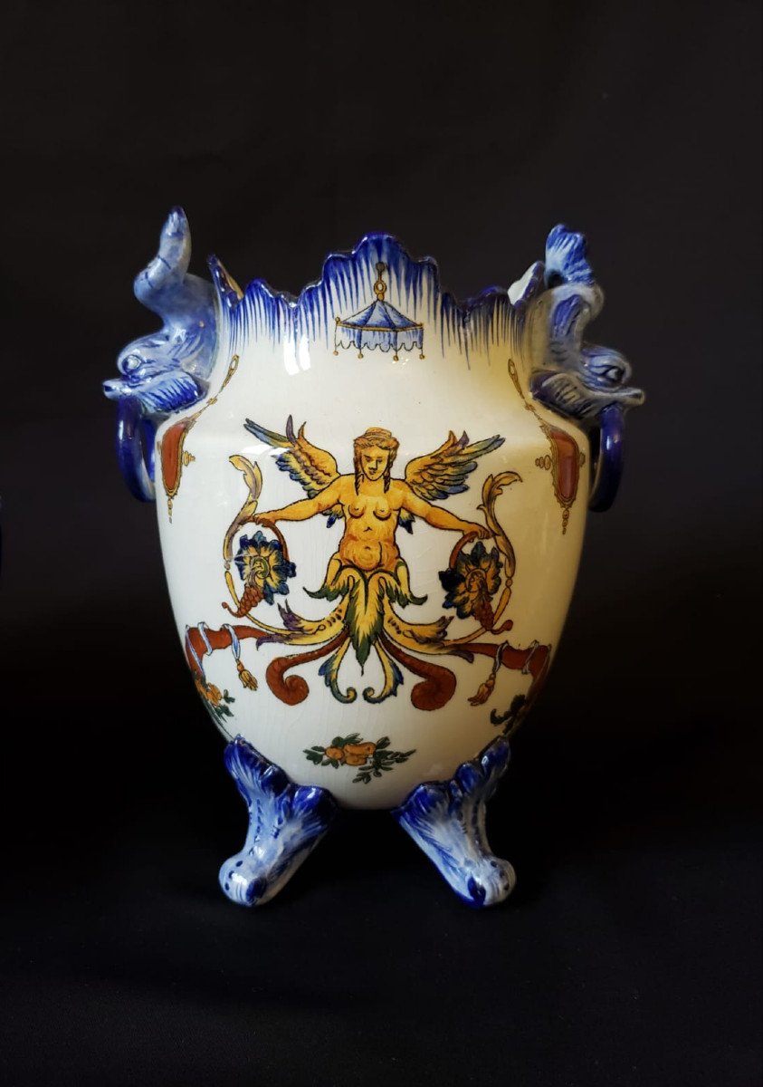 Garniture de chemin&eacute;e en Gien 1871-1875 -photo-3
