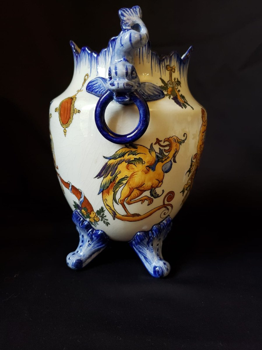 Garniture de chemin&eacute;e en Gien 1871-1875 -photo-1