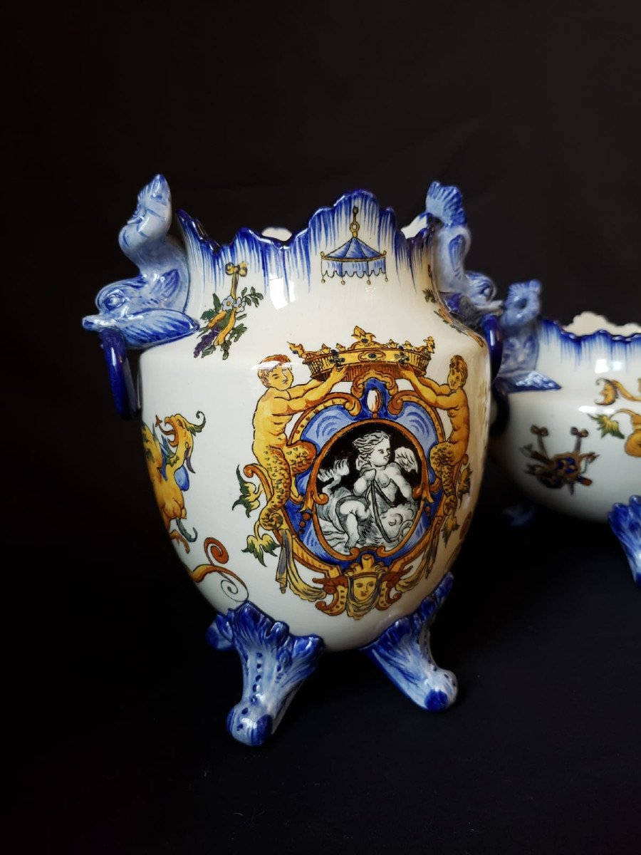 Garniture de chemin&eacute;e en Gien 1871-1875 -photo-4
