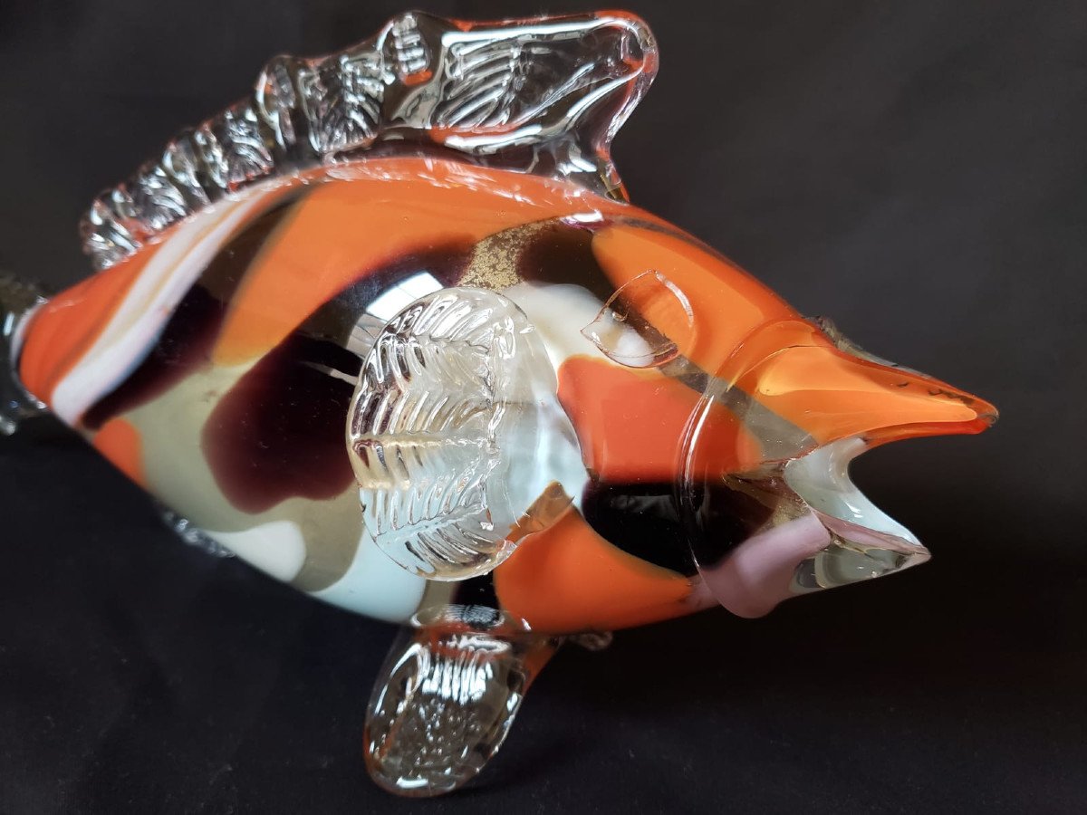 Poisson en verre de Murano 1960  - Grand modèle de 38 cm .-photo-2