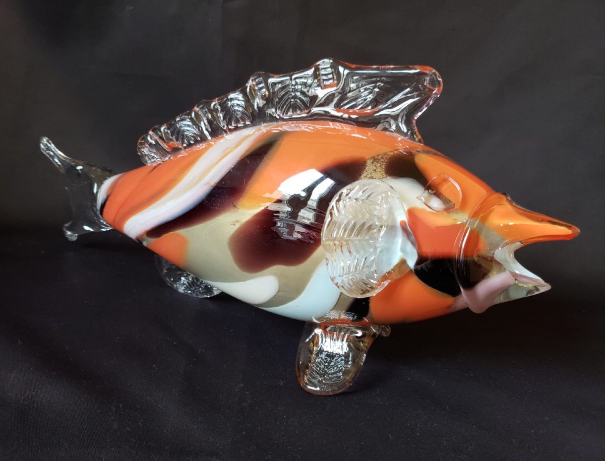 Poisson en verre de Murano 1960  - Grand modèle de 38 cm .