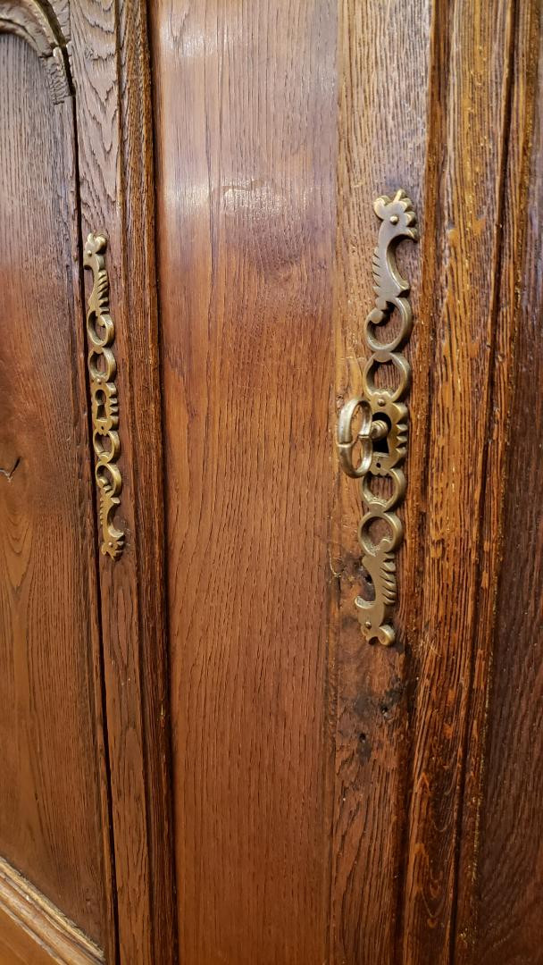 Important High Sideboard From The Regency Period In Oak. 2 Doors, 1 Drawer. Early 18th Century-photo-4