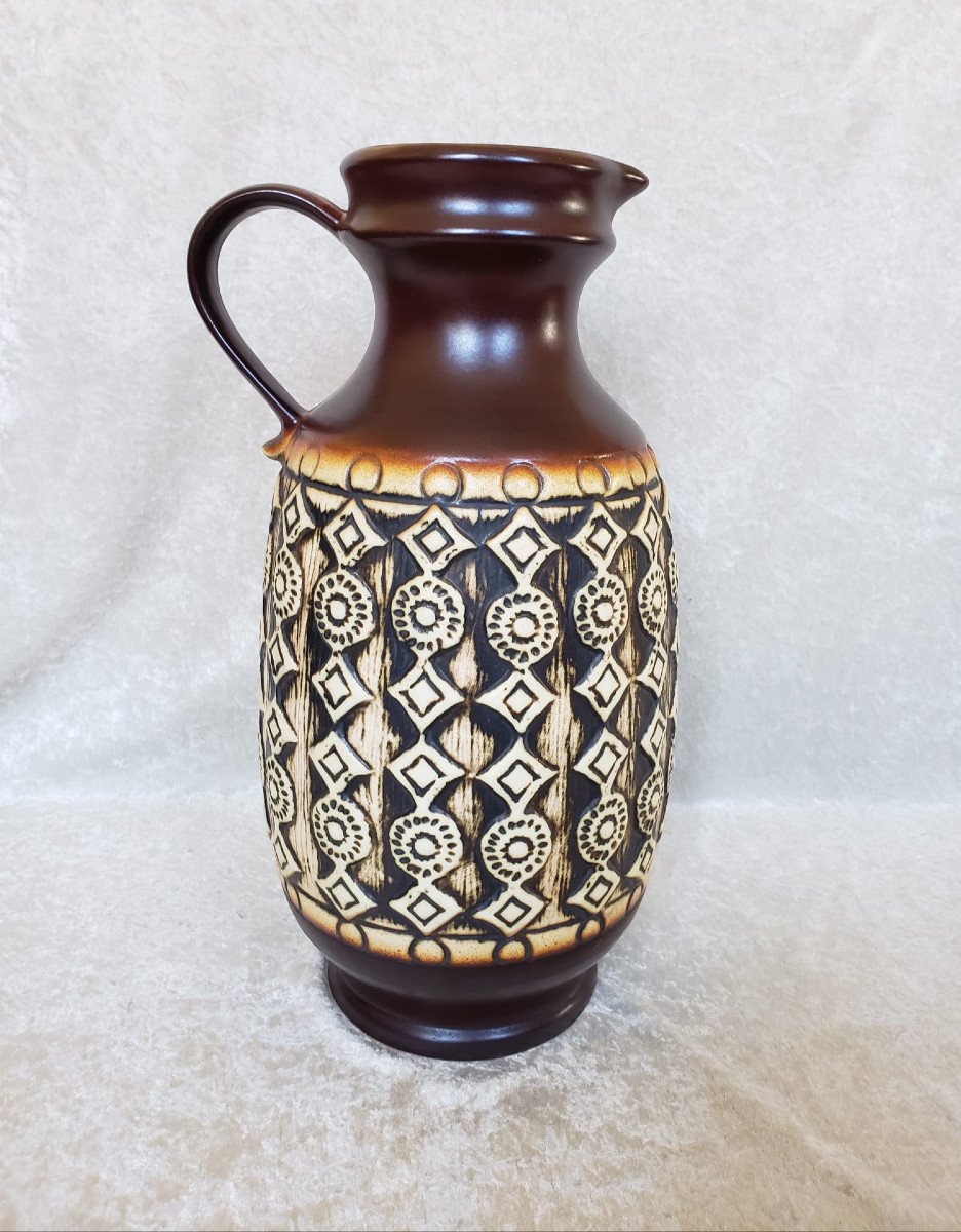 Grand Vase Jasba Motif Ethnique 1960-photo-2