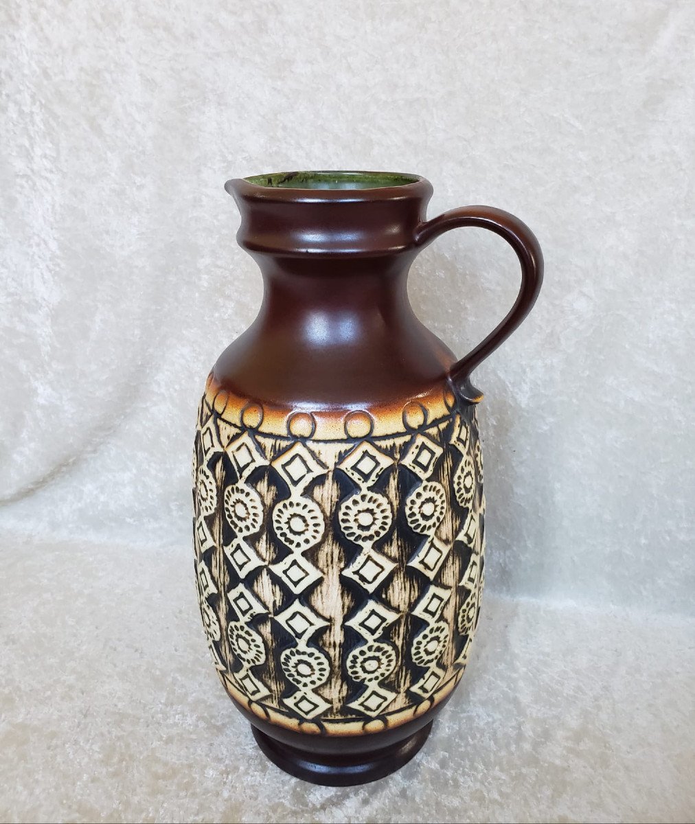 Grand Vase Jasba Motif Ethnique 1960-photo-3