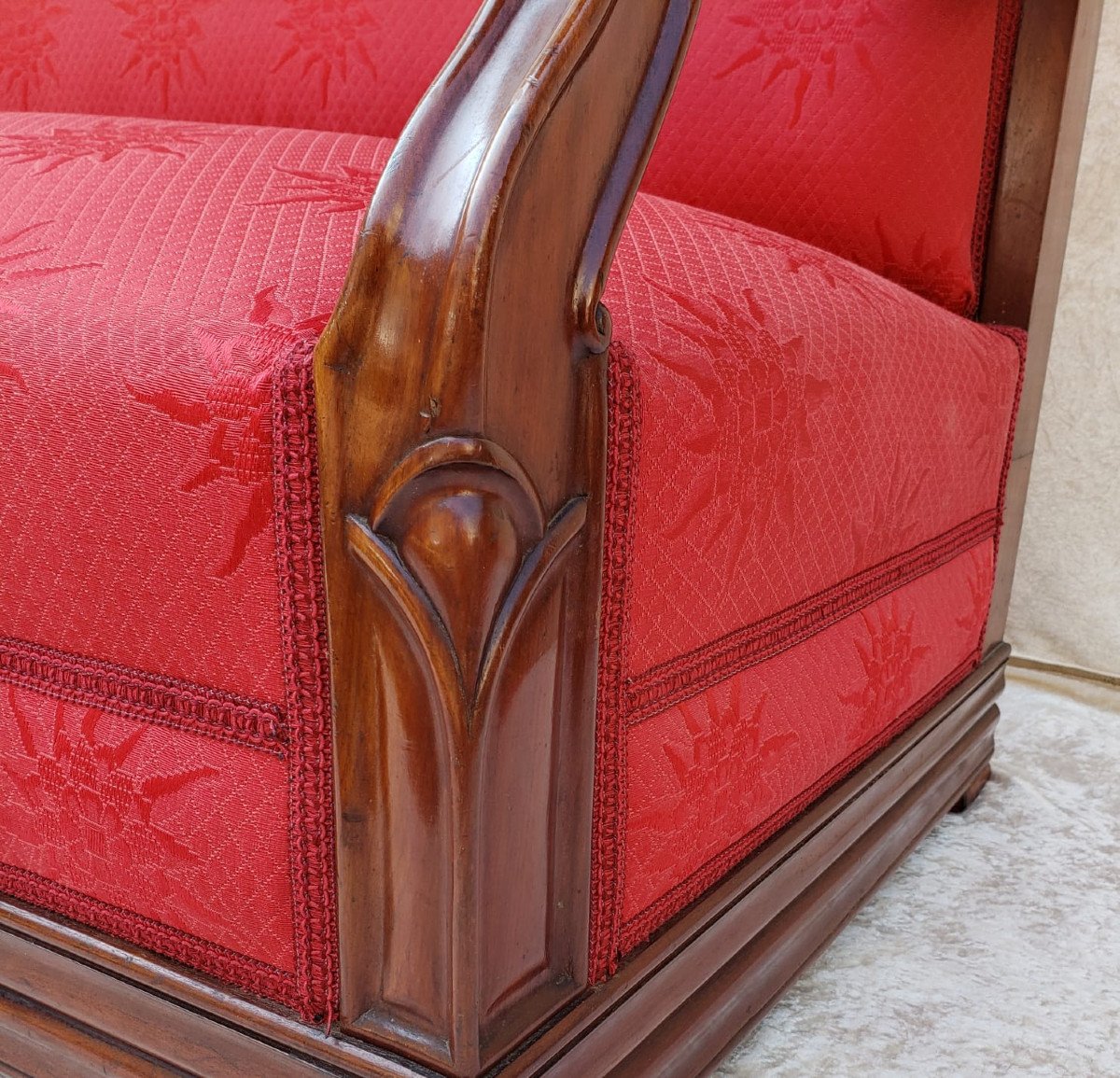 Ottoman Sofa Or Billiard Bench In Mahogany From Cuba, Napoleon III Period-photo-3