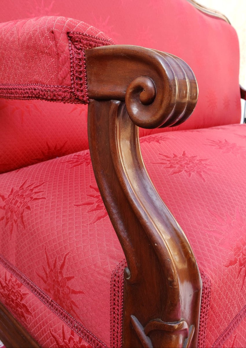 Ottoman Sofa Or Billiard Bench In Mahogany From Cuba, Napoleon III Period-photo-2