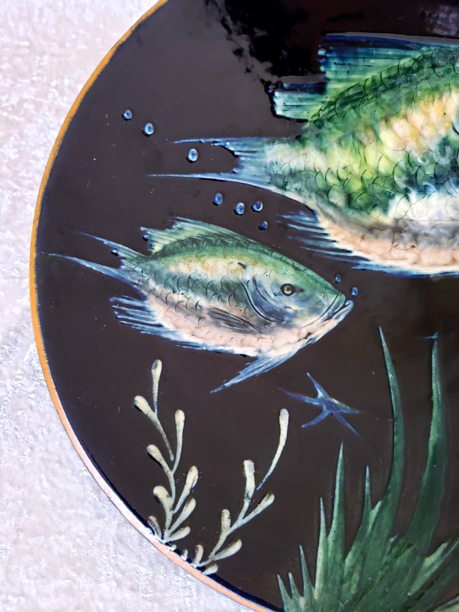 Plat Puigdemont &agrave; d&eacute;cor de poissons. 1960-photo-3