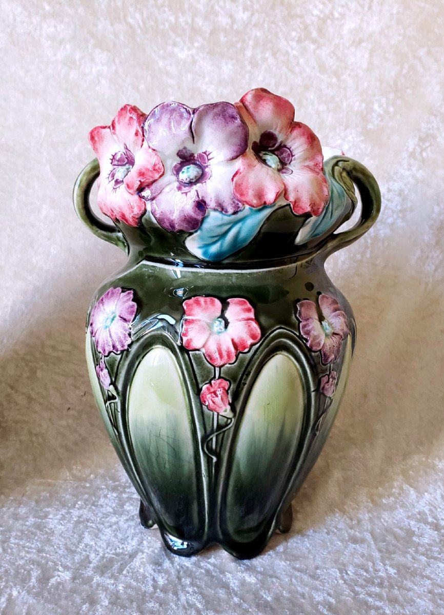 Paire de vases d'époque Art Nouveau fin XIX° - Auguste de Bruyn Fives Lille-photo-3