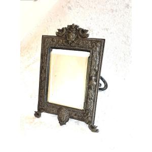 Miroir Psyché de table de style Renaissance en bronze - Epoque XIX°