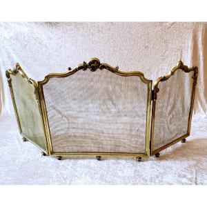 Louis XV Style Bronze Fire Screen And Fireplace Servant