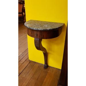 Console acajou marbre et pied griffe - 1830 