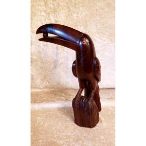 Statue toucan acajou  1950