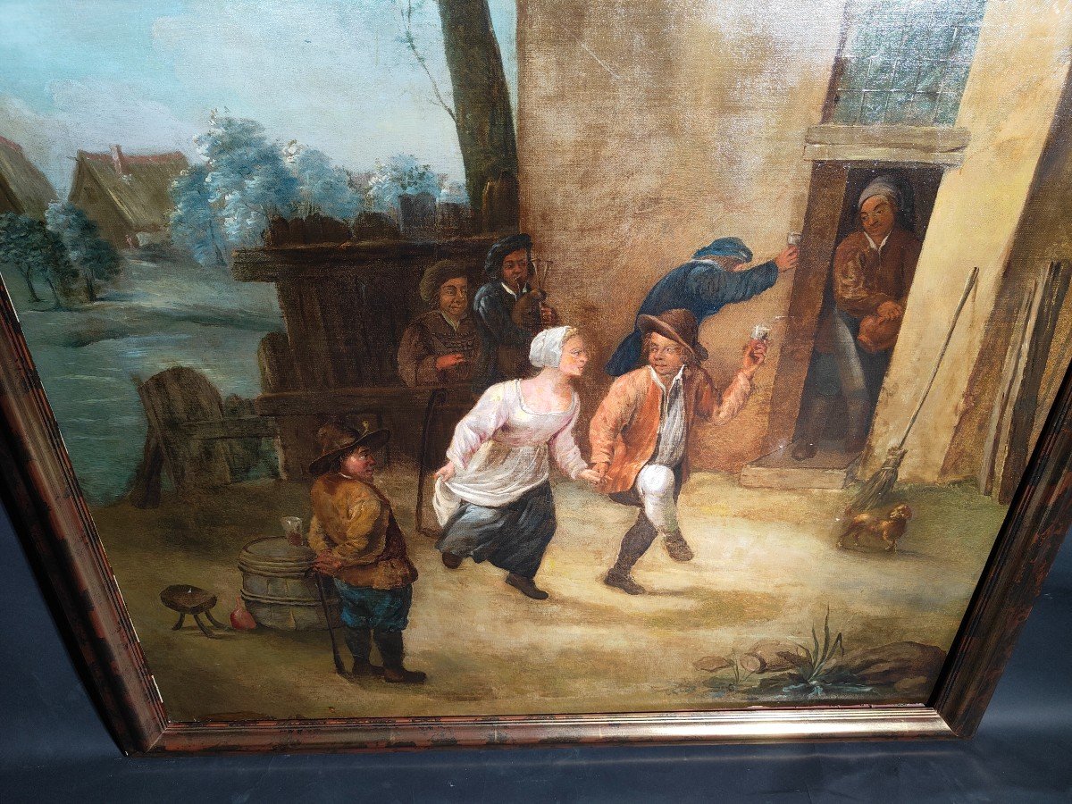 Large Oil On Canvas, Flemish School, XVIIth Century-photo-5