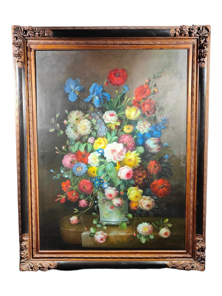 Large Oil With Flowers Signed By Terence Alexander