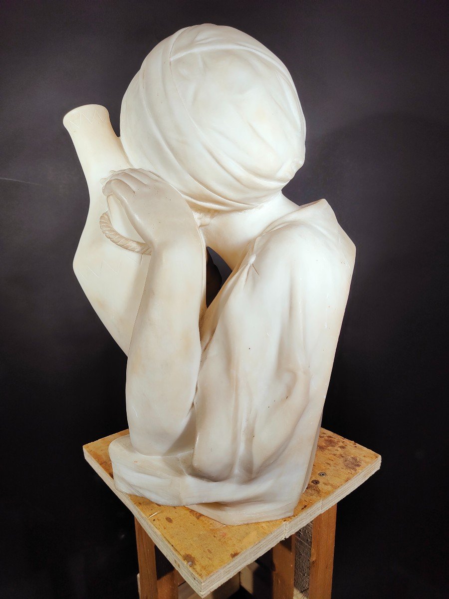 Sculpture En Marbre Italienne Du XIX Siecle-photo-3