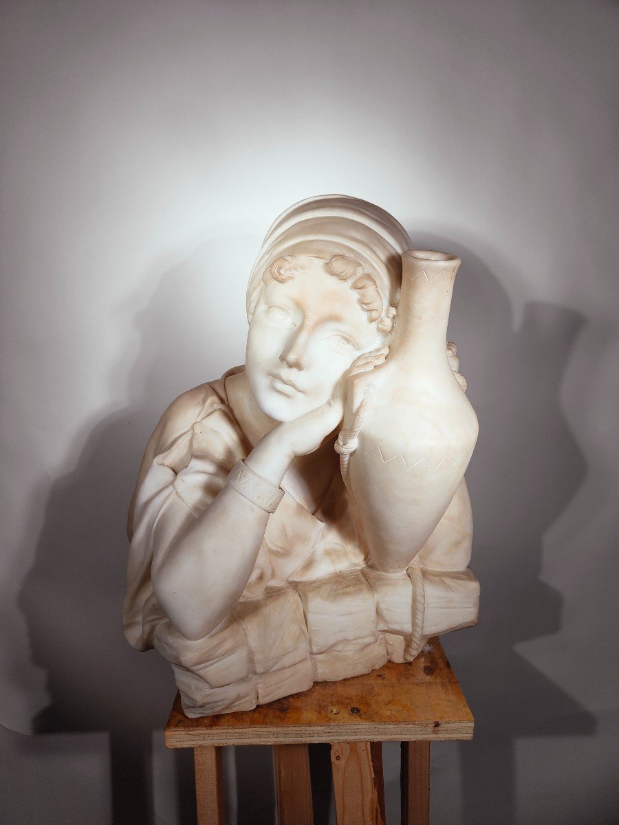 Sculpture En Marbre Italienne Du XIX Siecle-photo-8