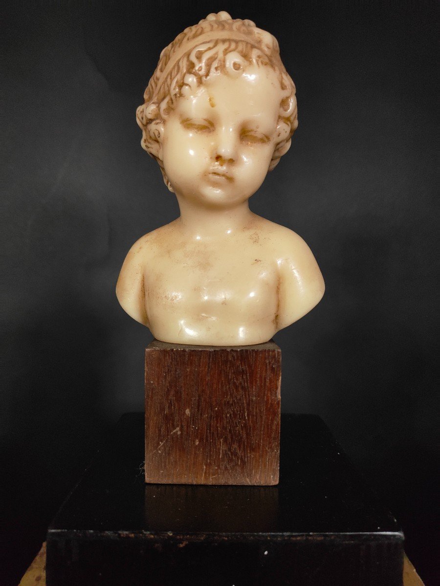 XIX Century Child Wax Bust-photo-2