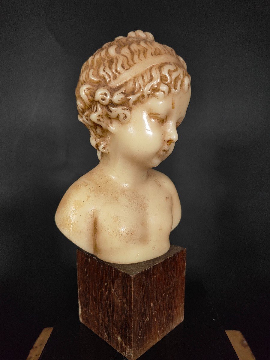 XIX Century Child Wax Bust-photo-1