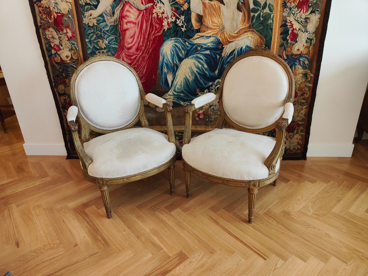 Paire De Chaises Francaises 18eme Siecle-photo-7