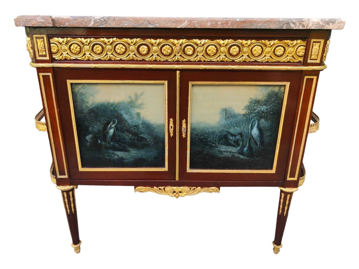 Meuble d'Appoint Style Louis XVI En Acajou Par Henry Dasson Et Cie, Français, 1889-photo-6