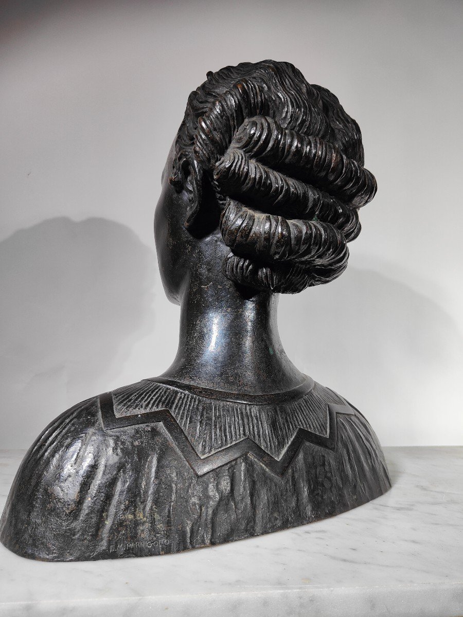 Carlo Munari Enrico Parnigotto Buste Moderne En Bronze-photo-8