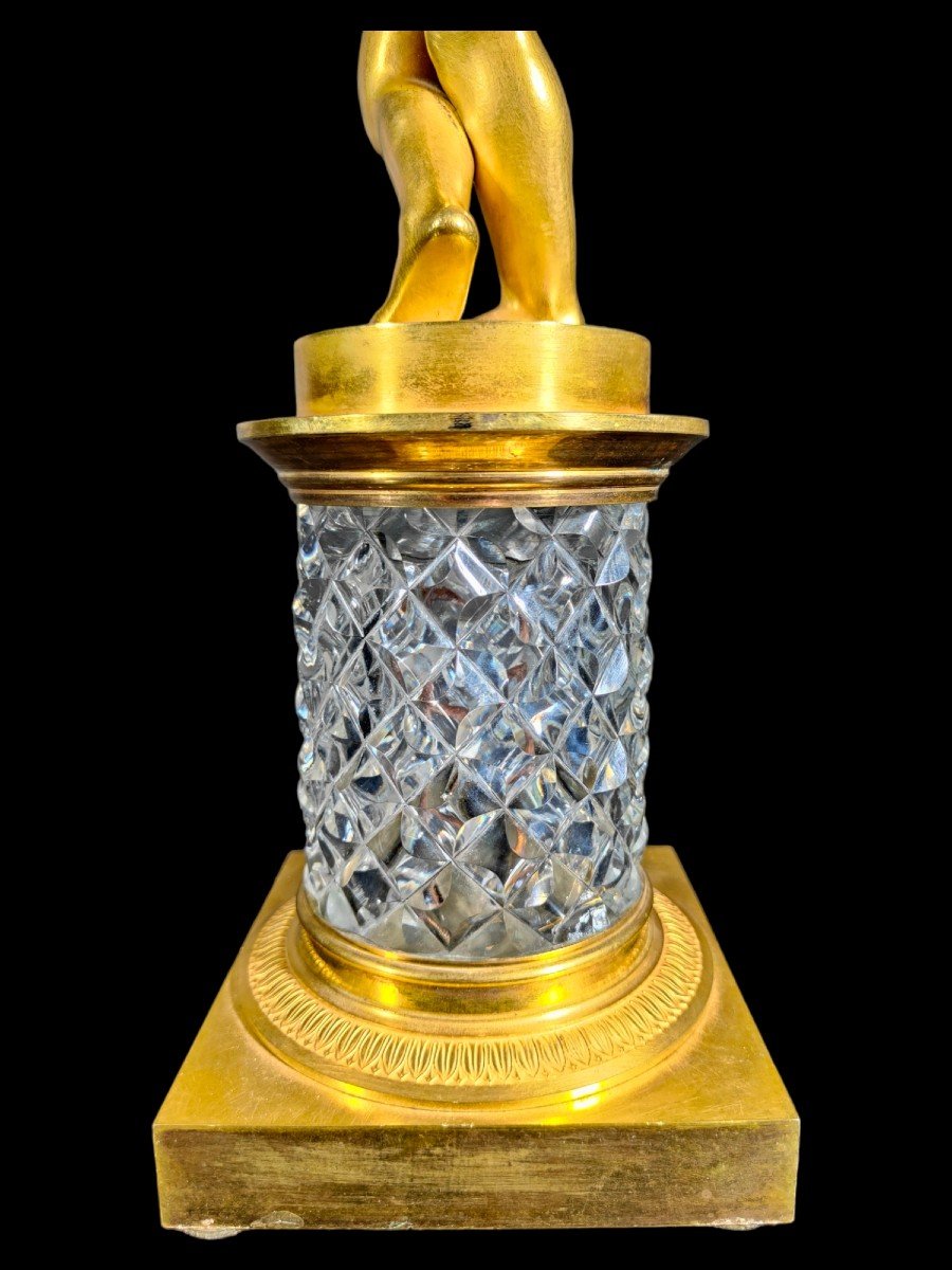 Baccarat Crystal And Gilt Bronze Figurine-photo-7