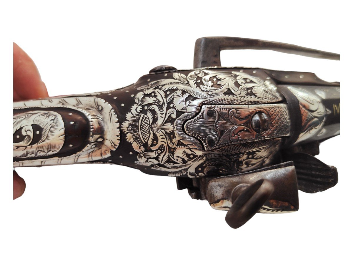 Extremely Rare South American Blunderbuss Miquelet-lock Belt Pistol-photo-2