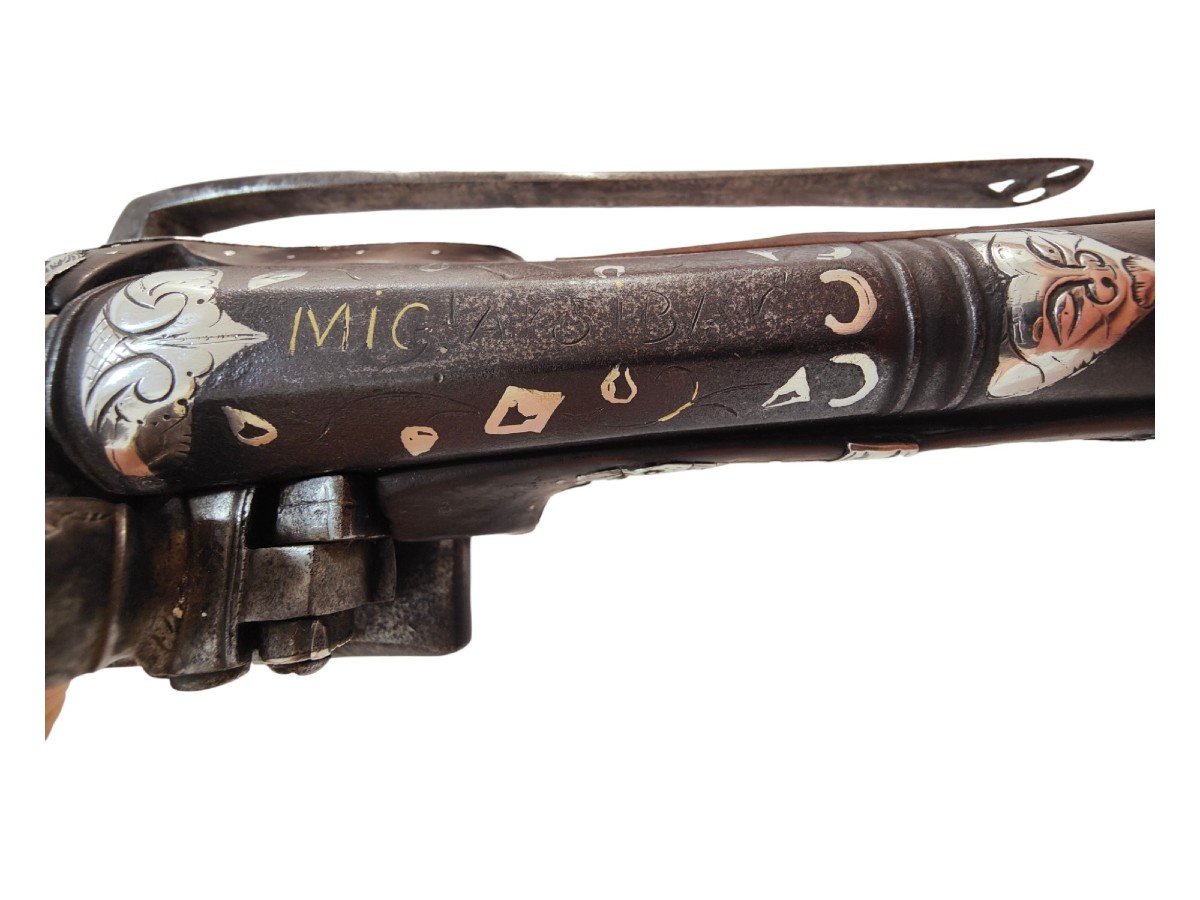 Pistolet à Ceinture Miquelet-lock Tromblon Extrêmement Rare d'Amérique Du Sud-photo-8