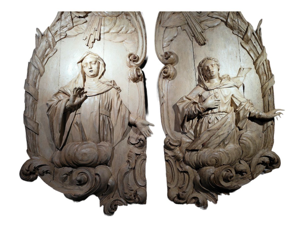 Paire De Panneaux Sculptes Monumentaux Du XVIIIe Siecle-photo-2