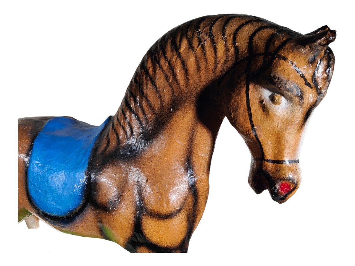 Decorative Rocking Horse In Paper Mache, 1950s-photo-2