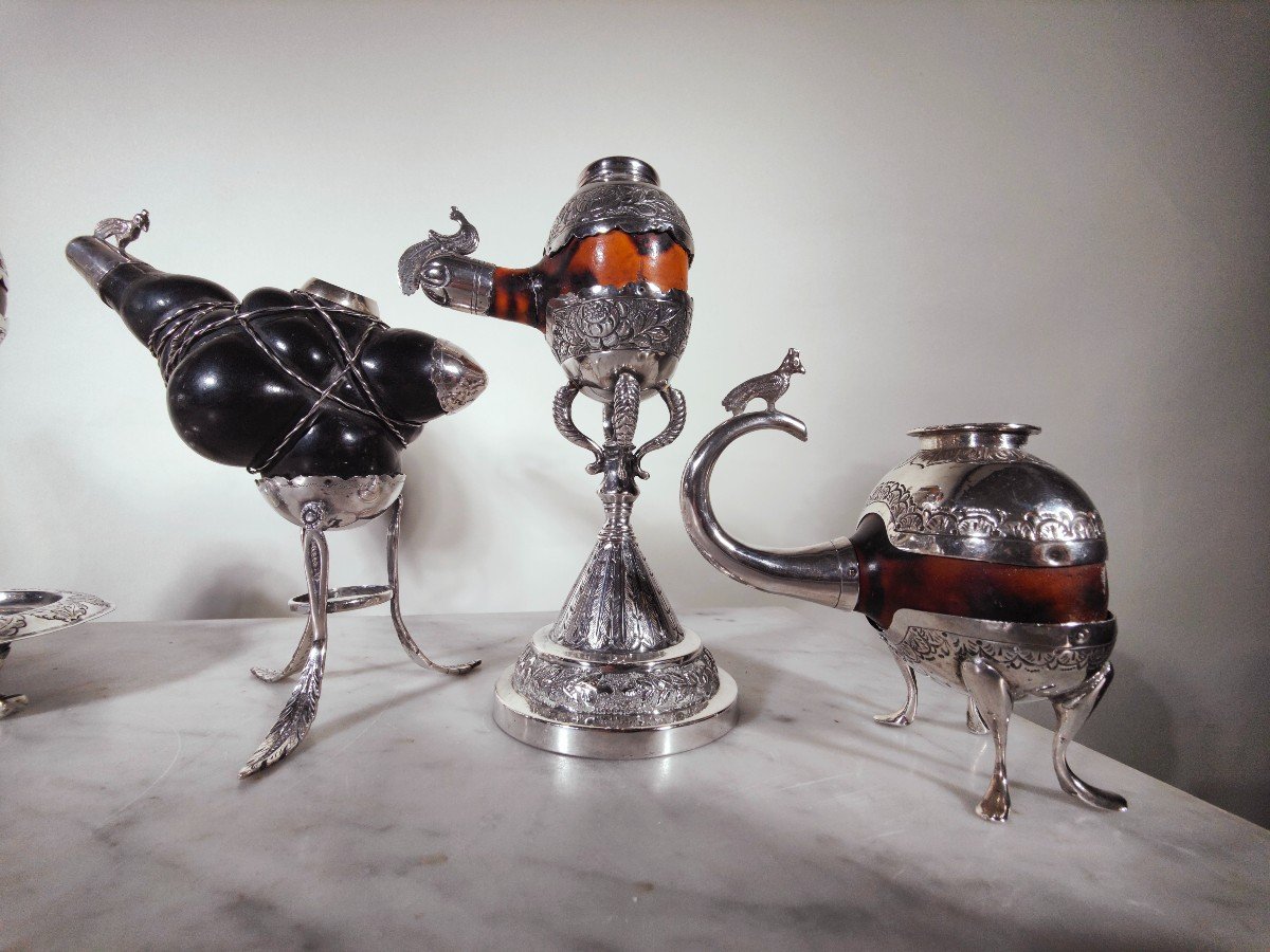 Collection Of Six Colonial Pots In Silver, Eighteenth Century-photo-4
