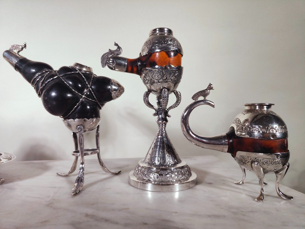 Collection Of Six Colonial Pots In Silver, Eighteenth Century-photo-3
