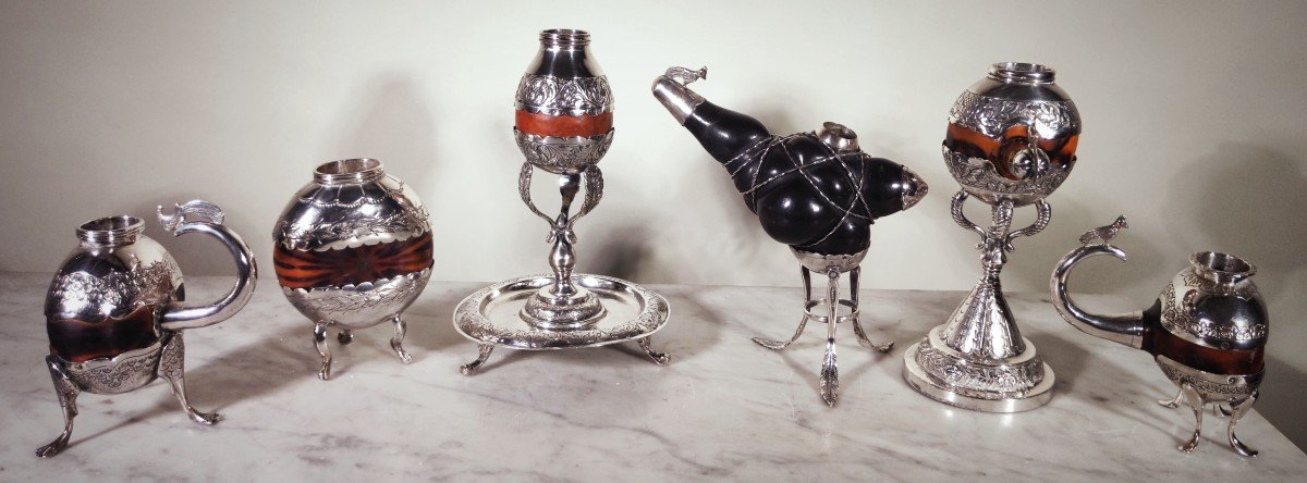 Collection Of Six Colonial Pots In Silver, Eighteenth Century