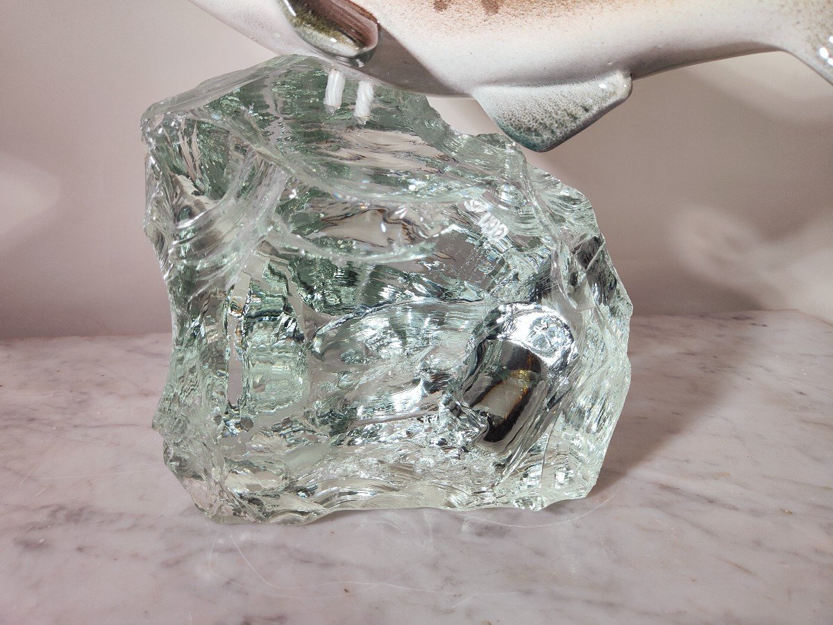 Decorative Porcelain Fish On Glass 1950s-photo-1