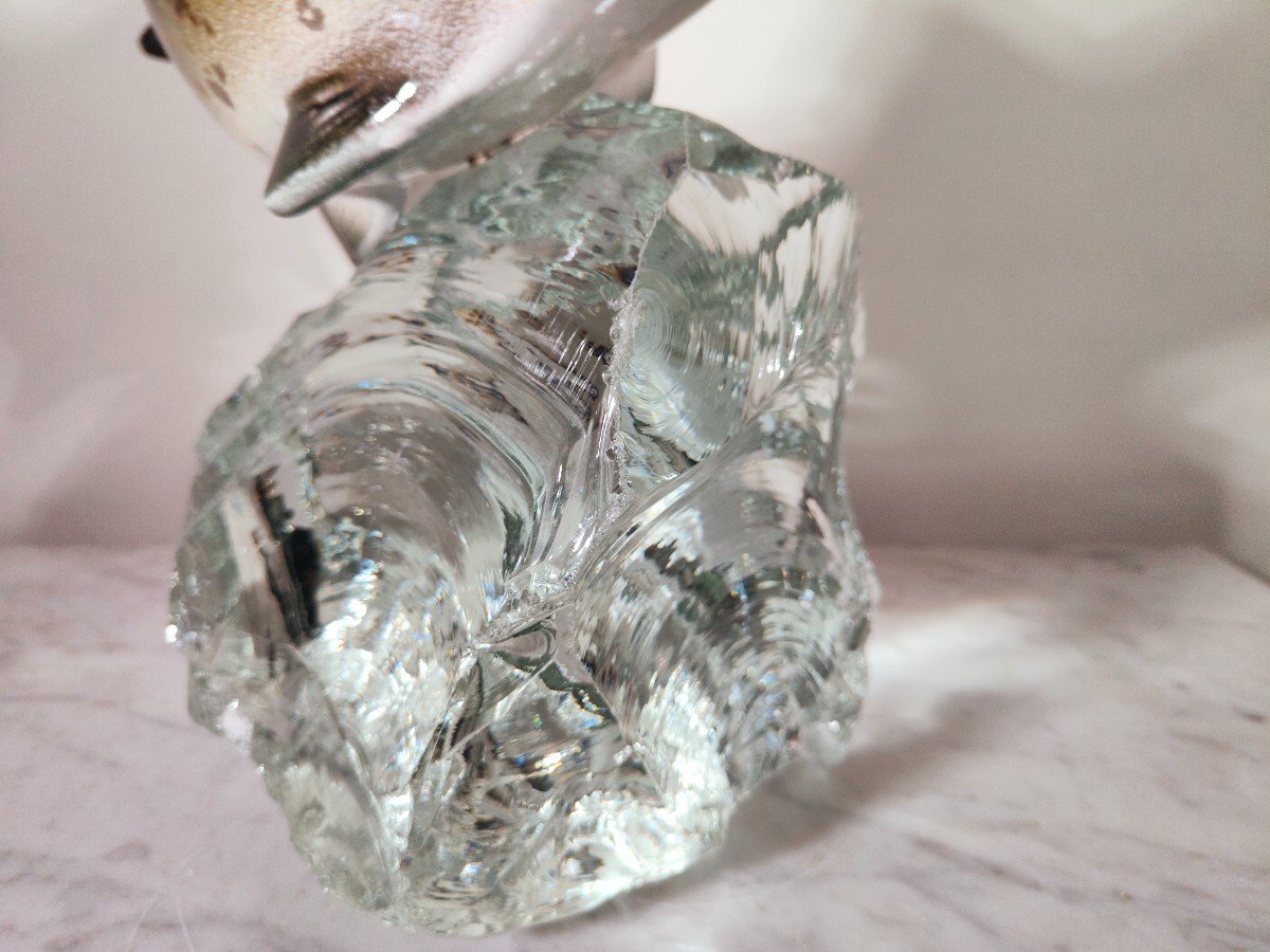 Decorative Porcelain Fish On Glass 1950s-photo-6