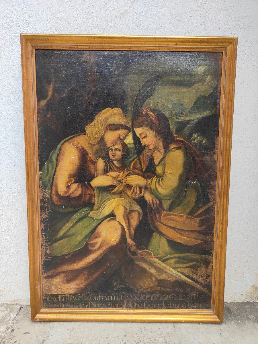 Peinture Religieuse Ancienne Du 17eme Siecle-photo-2