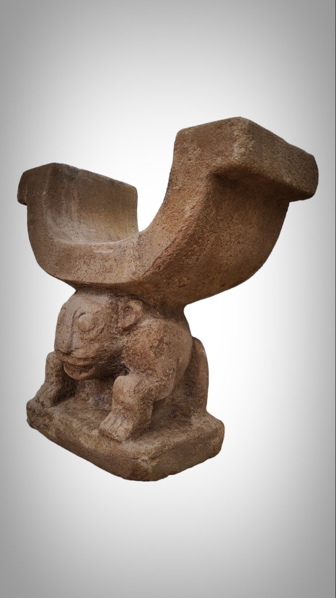 Manteña Chair Of Power Cachique Of Prehispanic Ecuador-photo-1
