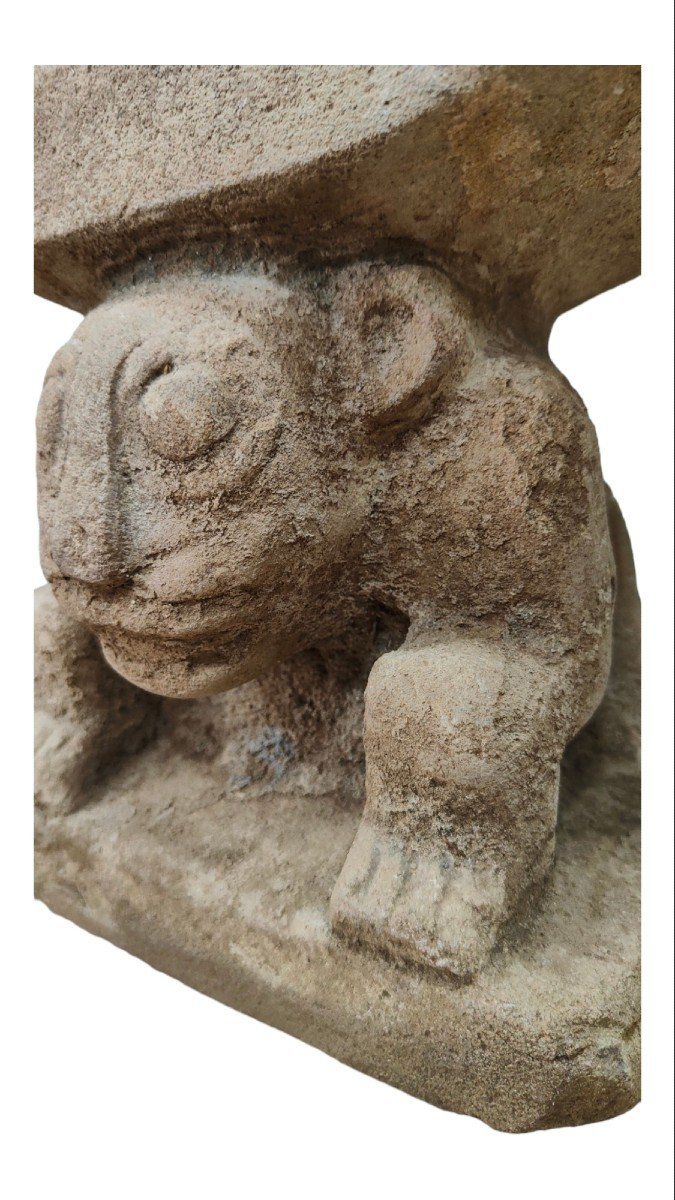 Manteña Chair Of Power Cachique Of Prehispanic Ecuador-photo-4