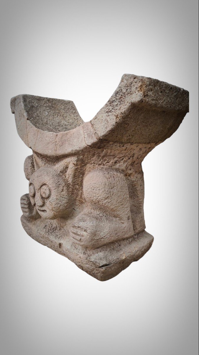 Manteña Chair Of Power Cachique Of Prehispanic Ecuador-photo-7