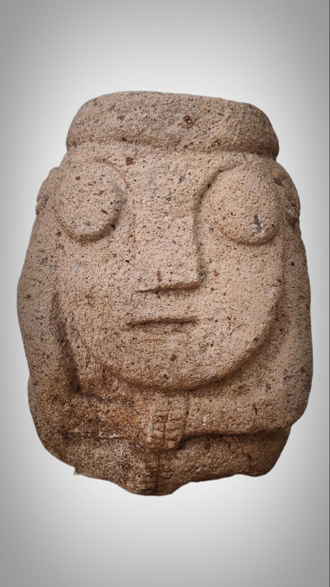 Stone Carved Anthropomorphic Sculpture From The Recuay Culture Peru 400bc-400ac-photo-2