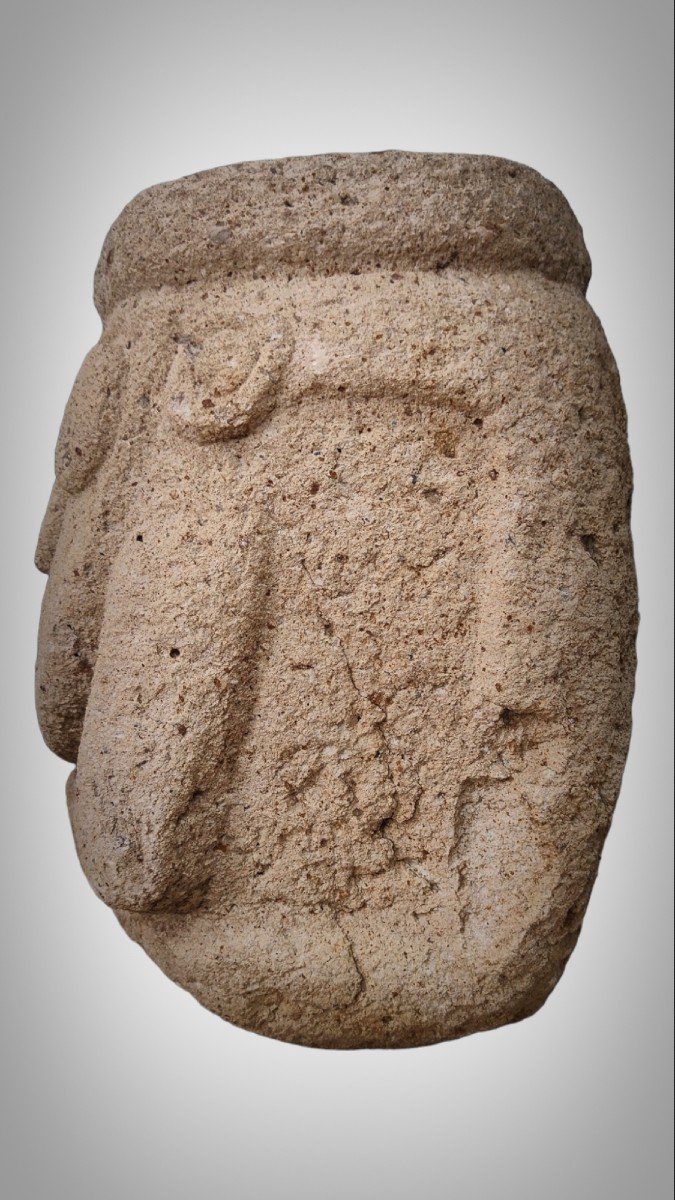 Stone Carved Anthropomorphic Sculpture From The Recuay Culture Peru 400bc-400ac-photo-4