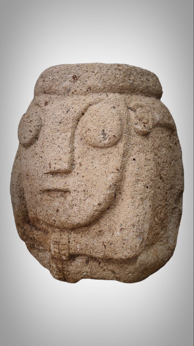Stone Carved Anthropomorphic Sculpture From The Recuay Culture Peru 400bc-400ac-photo-6