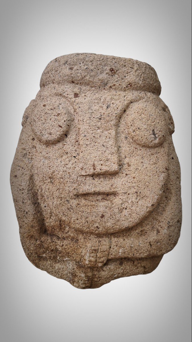 Stone Carved Anthropomorphic Sculpture From The Recuay Culture Peru 400bc-400ac-photo-7