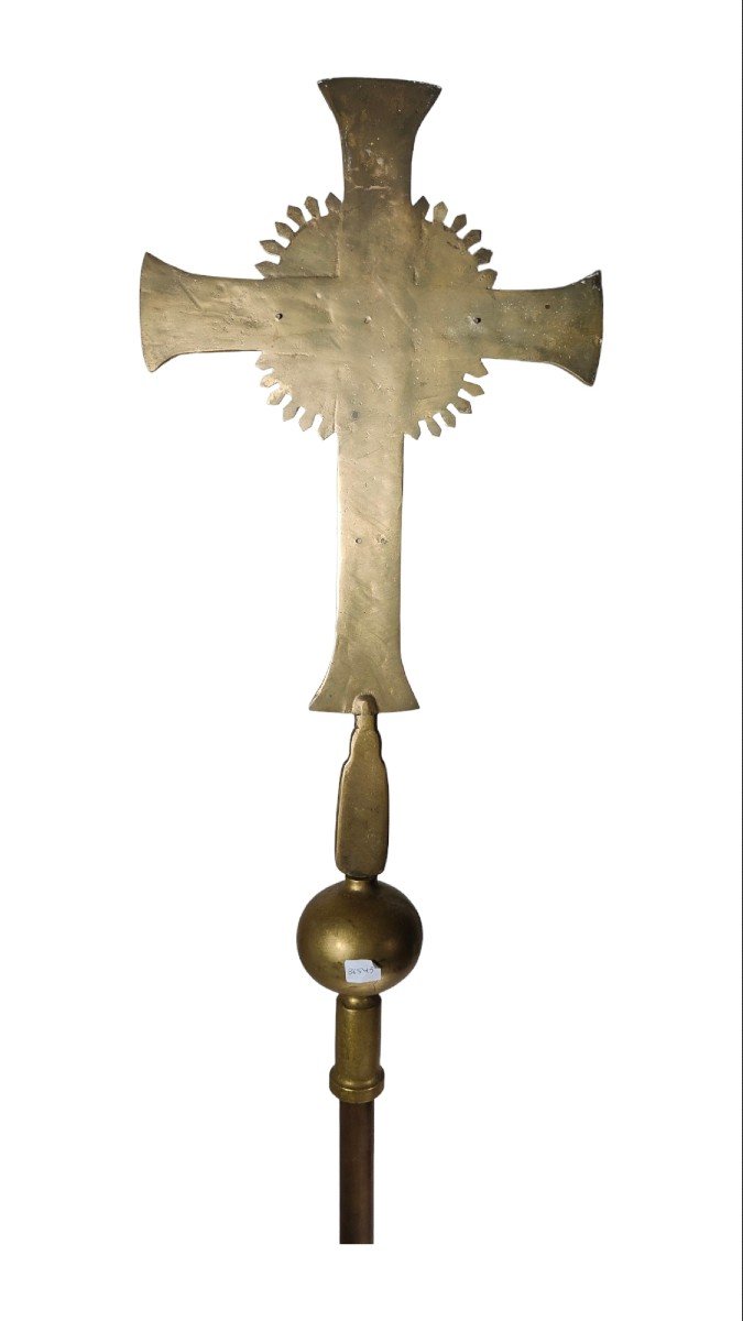 Great Cross Of The XIX Century Processional Or Altar-photo-2