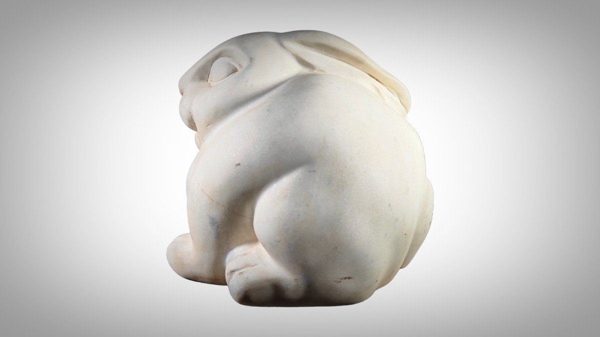 White Marble Sculpture Of A Firenze Hare 1840-photo-1