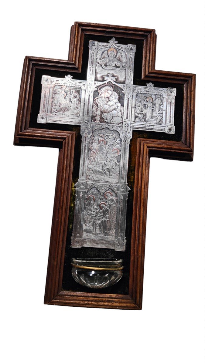 Italian Cross With Blessing Pot From The 19th Century-photo-1